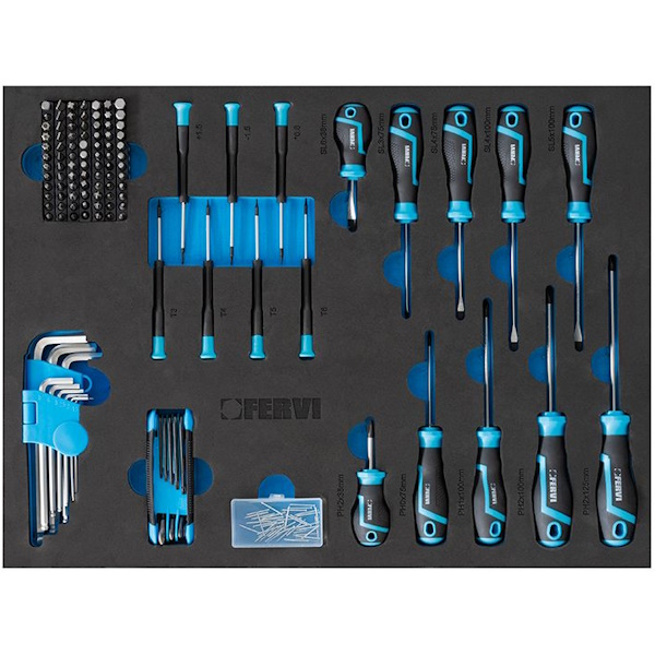 Fervi Cassettiera con 7 Cassetti Completa di 298 Utensili - FERVI - Immagine 5